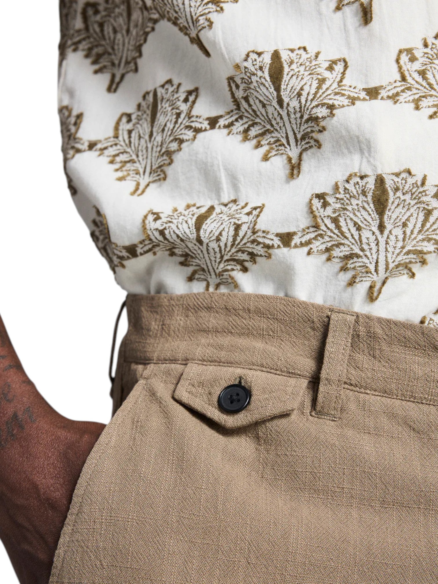 BOTANICAL JACQUARD CAMP SS - L.E. & Chalk