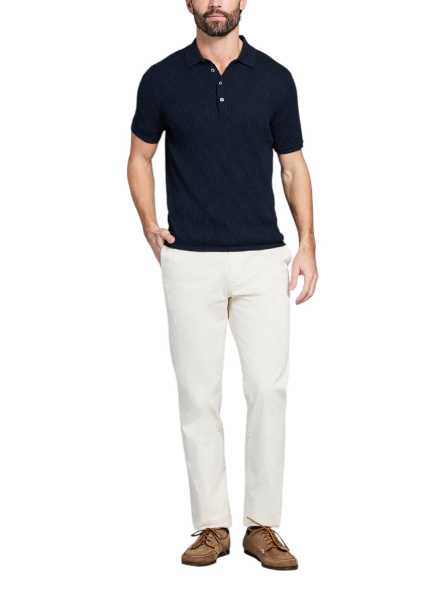 DIAMOND SWEATER POLO - L.E. & Chalk