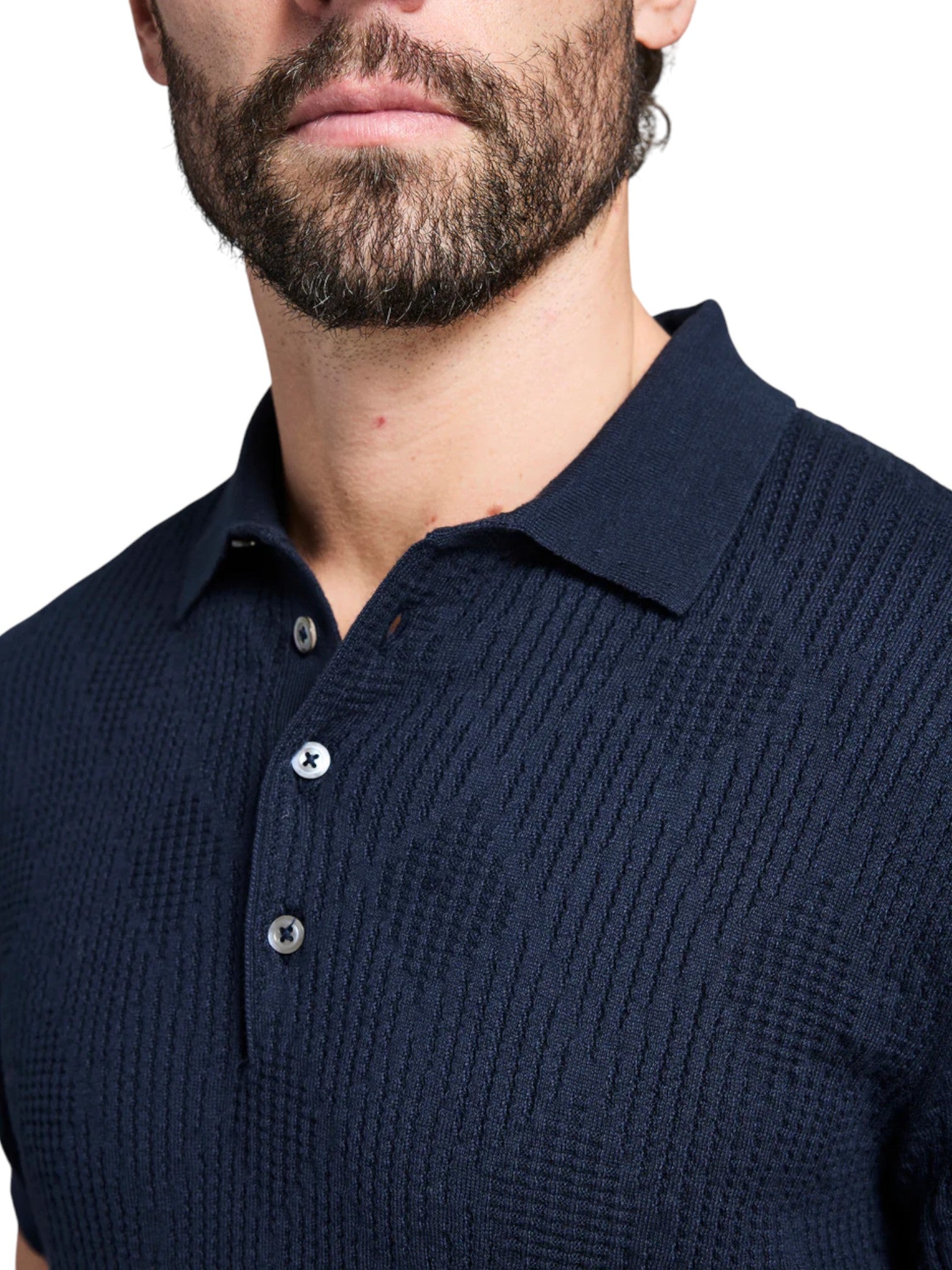 DIAMOND SWEATER POLO - L.E. & Chalk