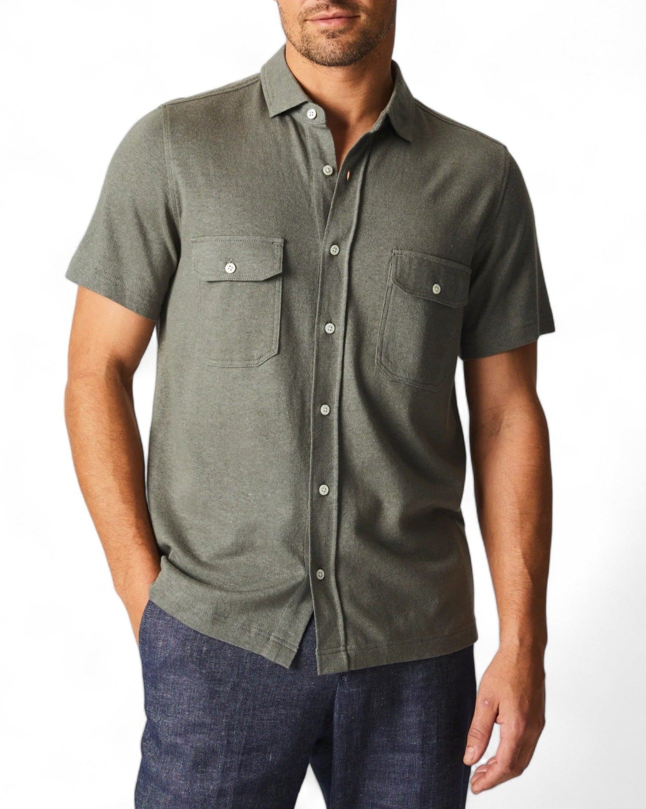 SS HEMP COTTON KNIT SHIRT