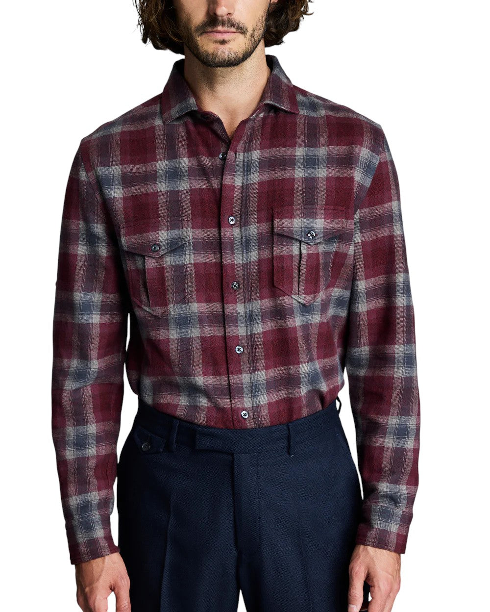 BRUSHED BOLD PLAID SCOUT SHIRT - L.E. & Chalk