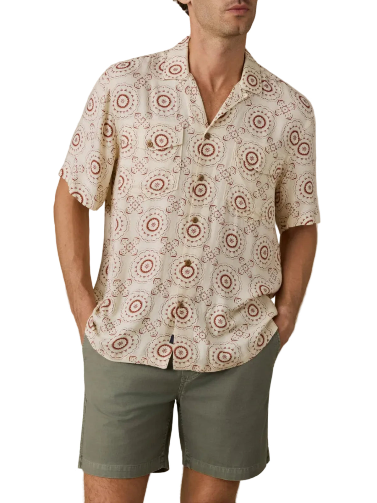 SS BALI CAMP SHIRT - L.E. & Chalk