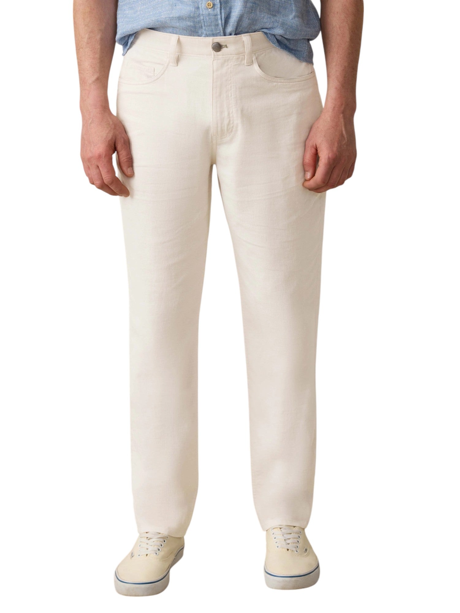 MOVEMENT LINEN 5 POCKET PANT - L.E. & Chalk