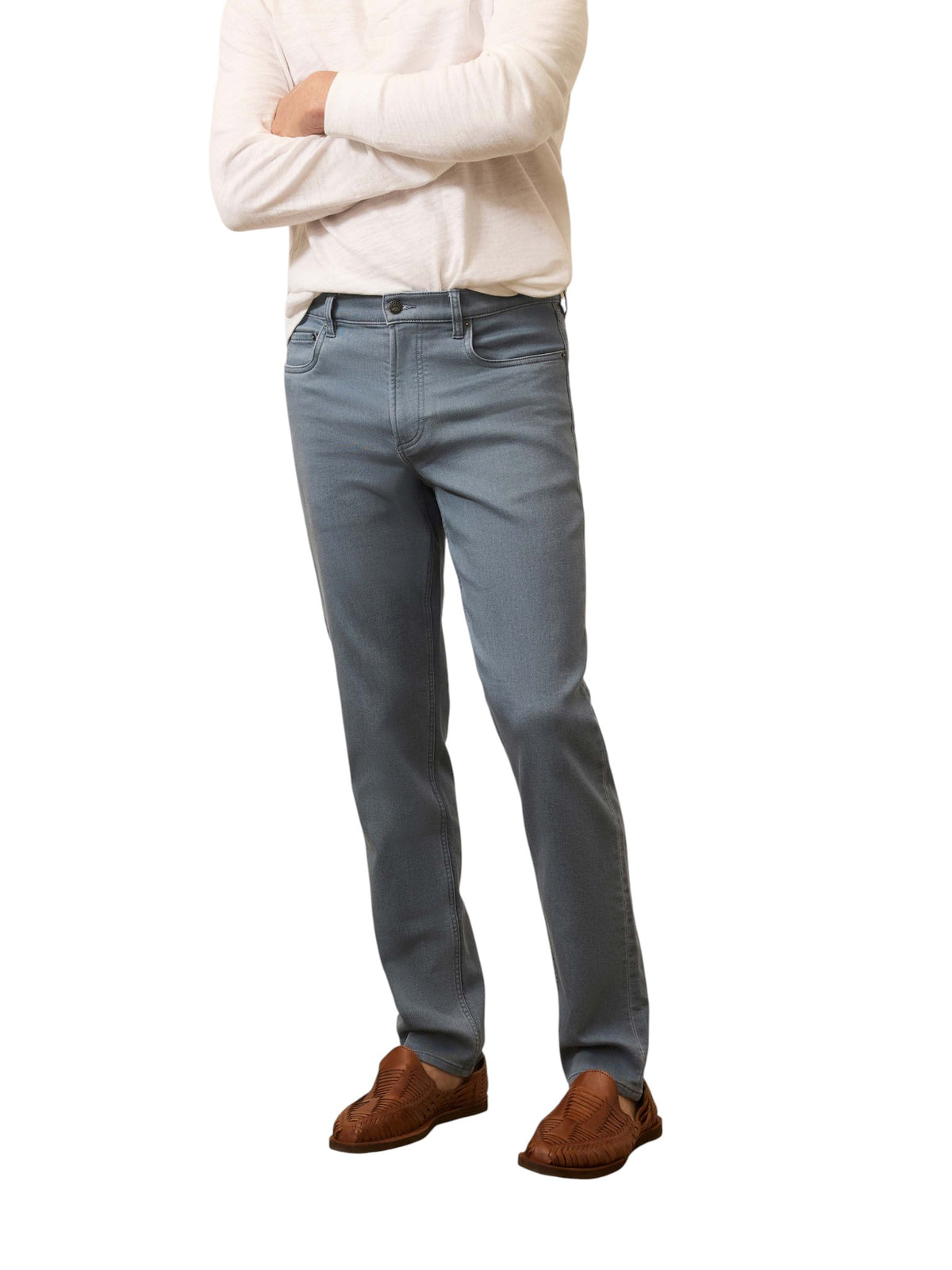 STRETCH TERRY 5 POCKET PANT - L.E. & Chalk