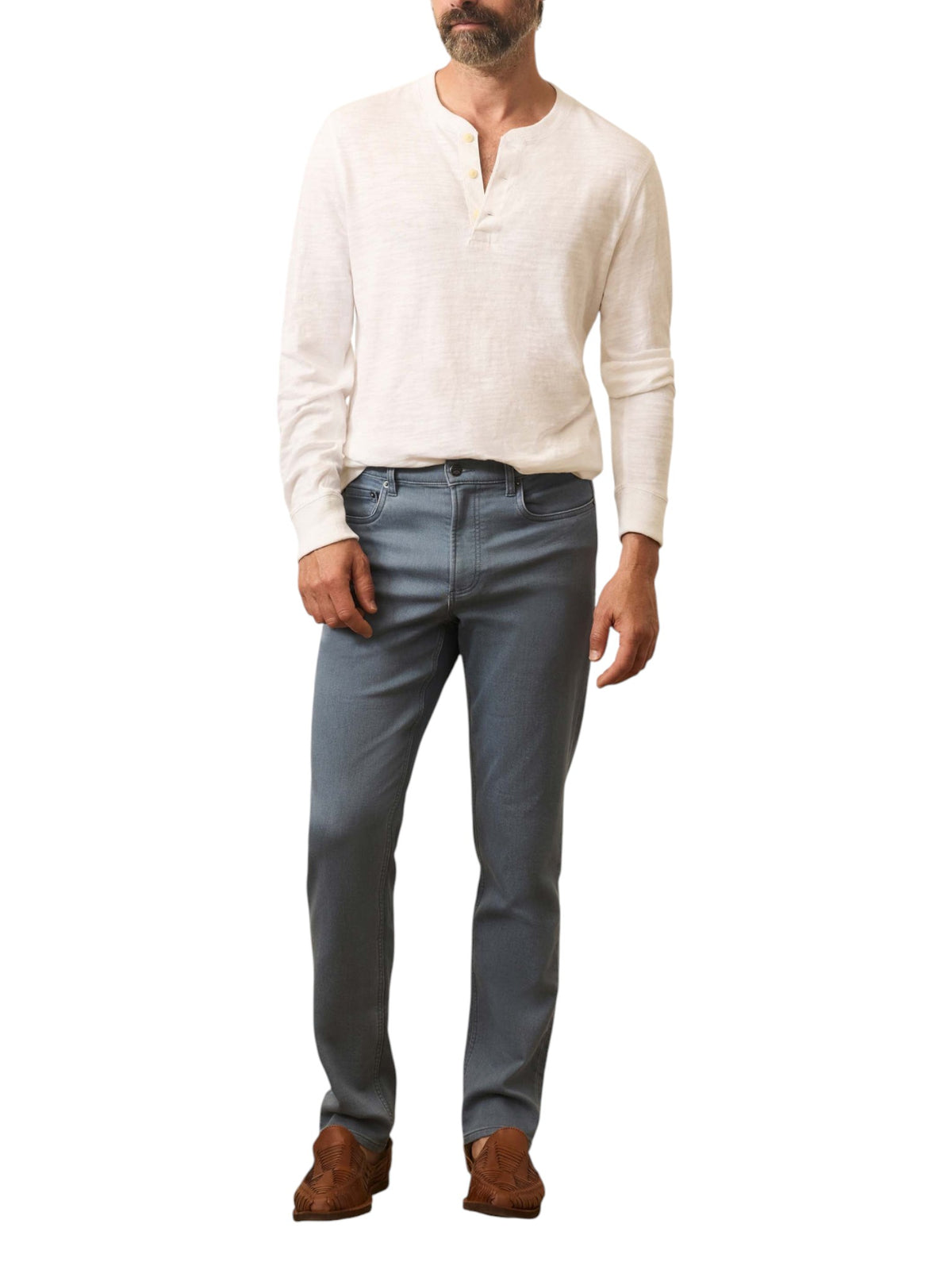 STRETCH TERRY 5 POCKET PANT - L.E. & Chalk
