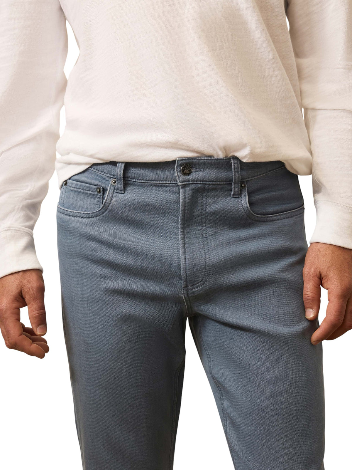 STRETCH TERRY 5 POCKET PANT - L.E. & Chalk
