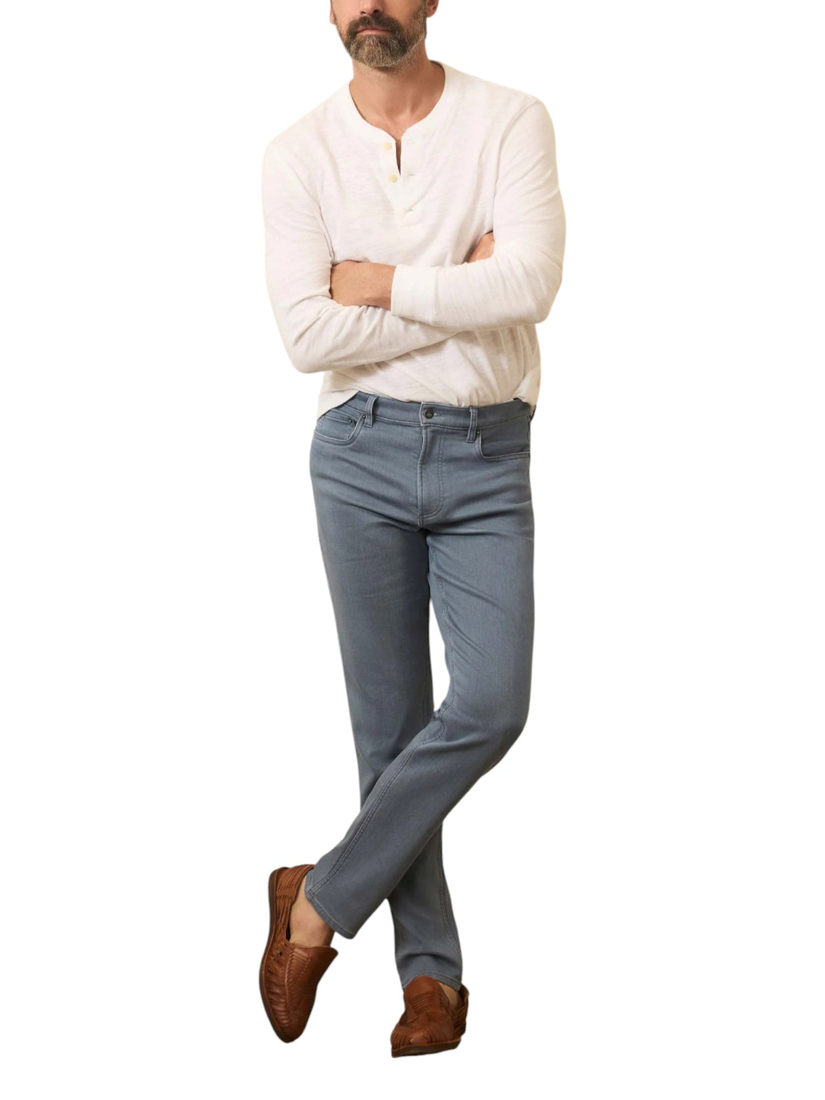STRETCH TERRY 5 POCKET PANT - L.E. & Chalk