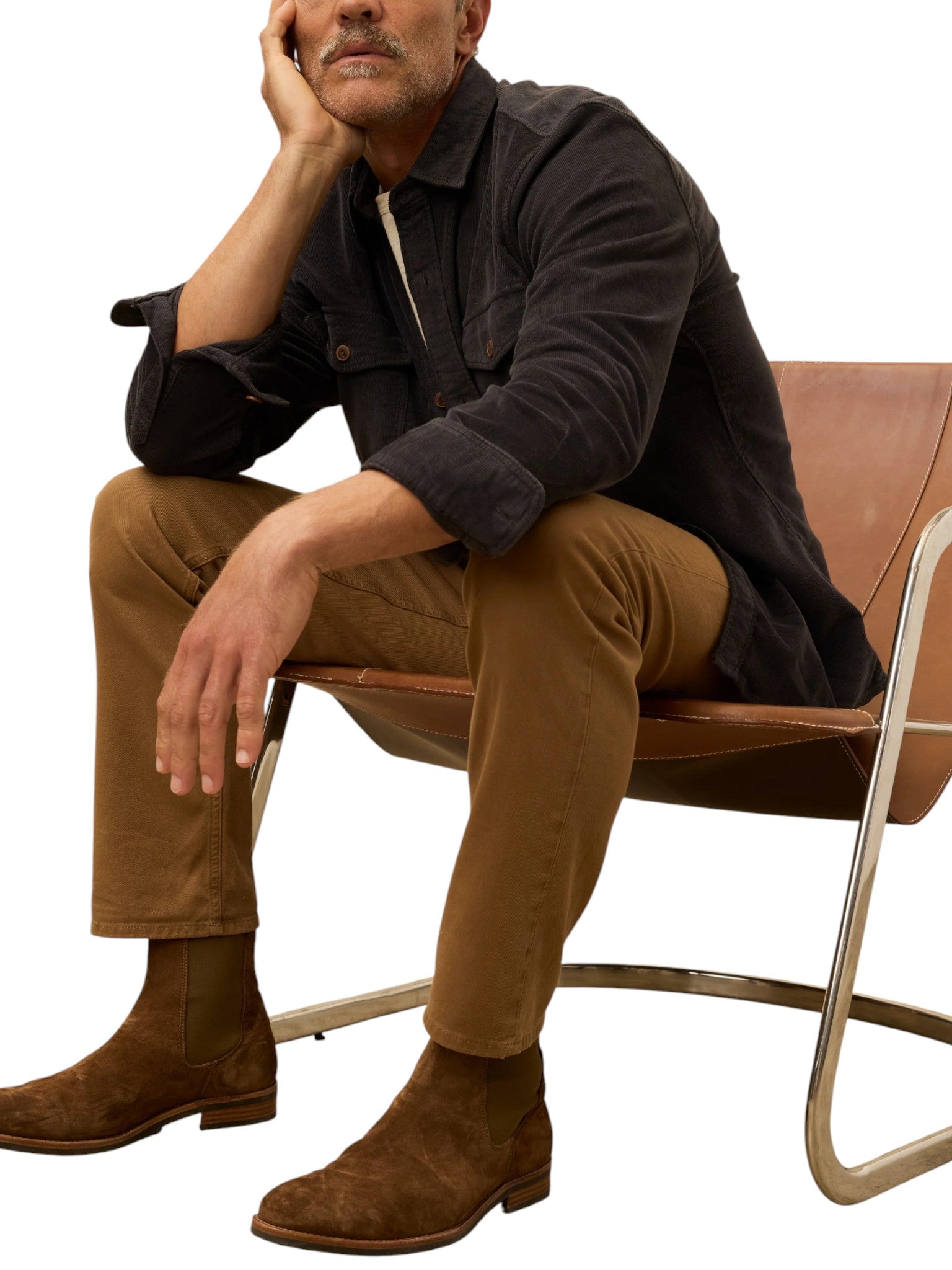 STRETCH TERRY CORDUROY WORKSHIRT