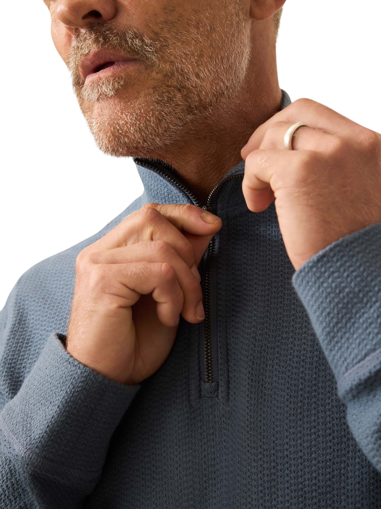 TEXTURED KNIT QUARTER ZIP