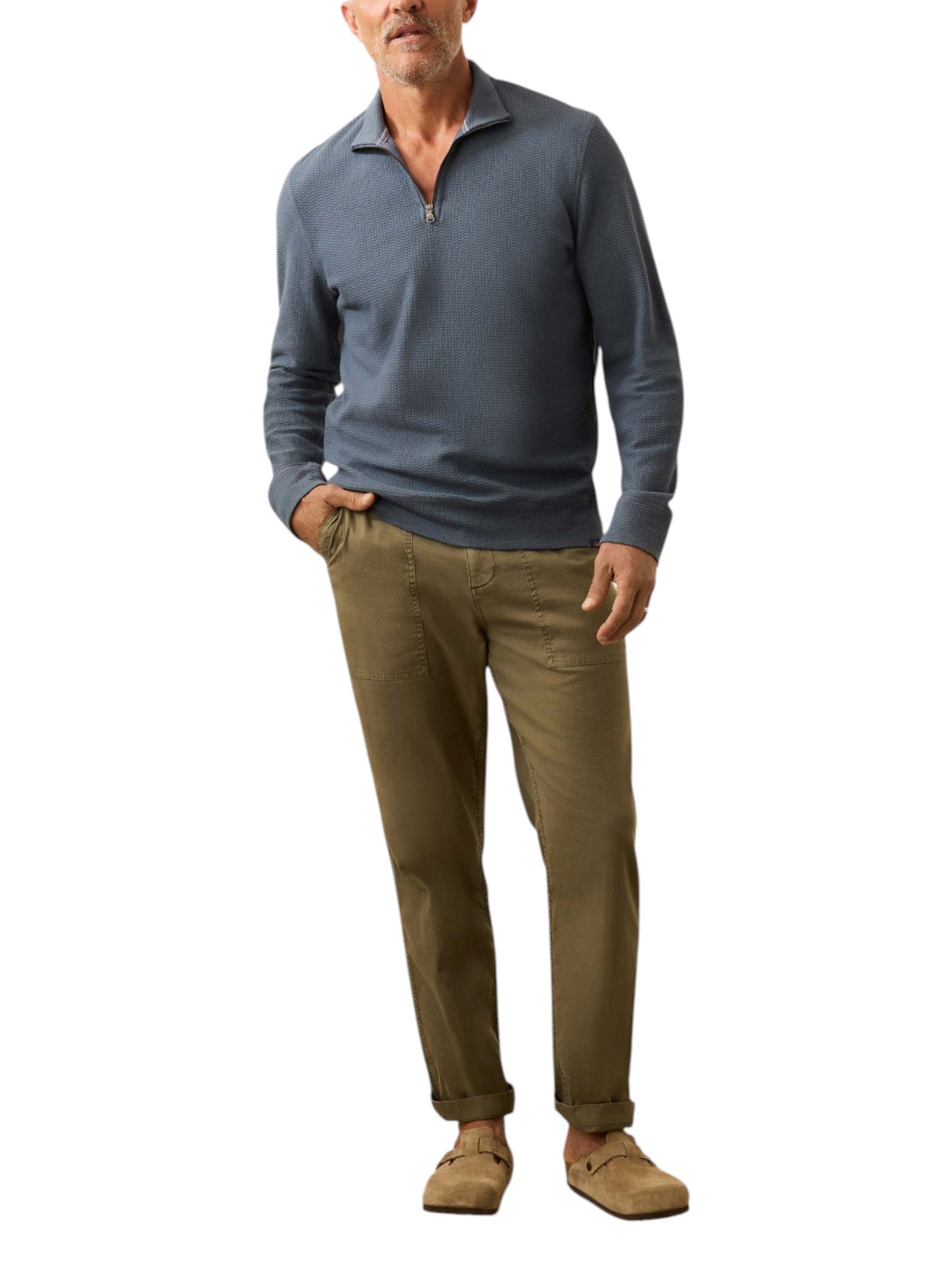 TEXTURED KNIT QUARTER ZIP