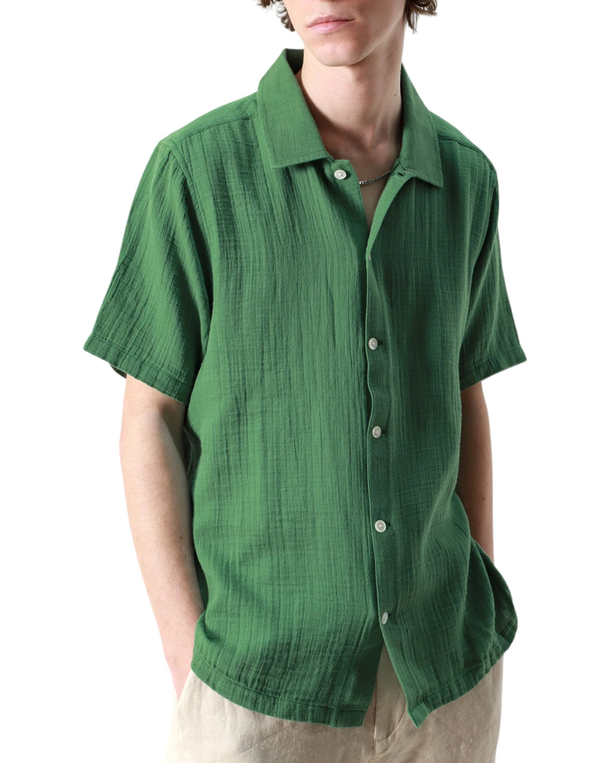 BUSEY DOUBLE CLOTH SHIRT - L.E. & Chalk