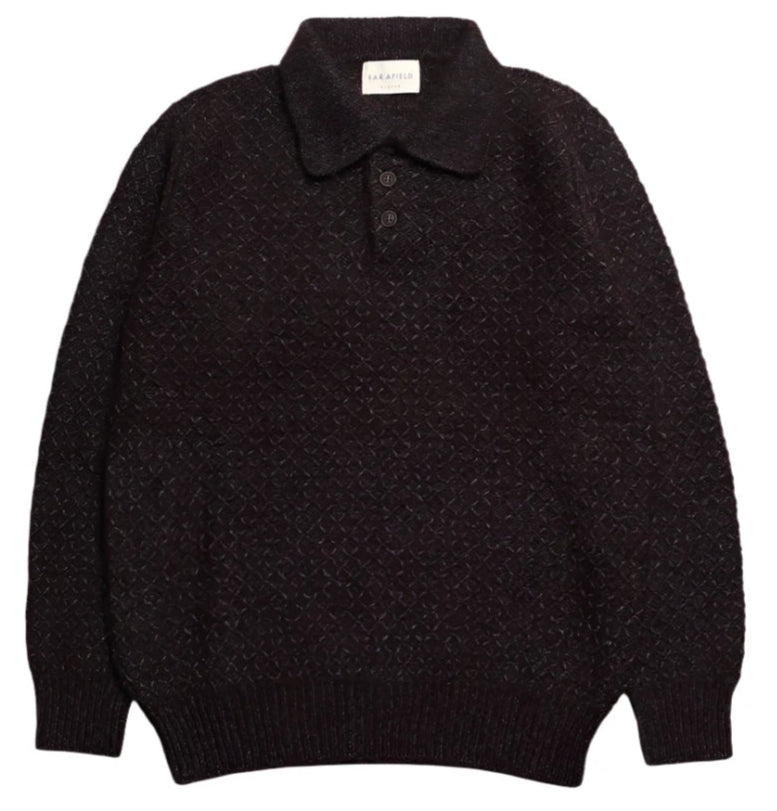 KIER KNITTED DIAMOND CABLE POLO