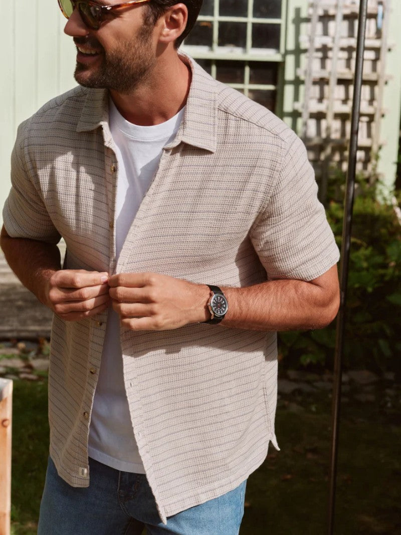 OASIS TEXTURED SHIRT - L.E. & Chalk