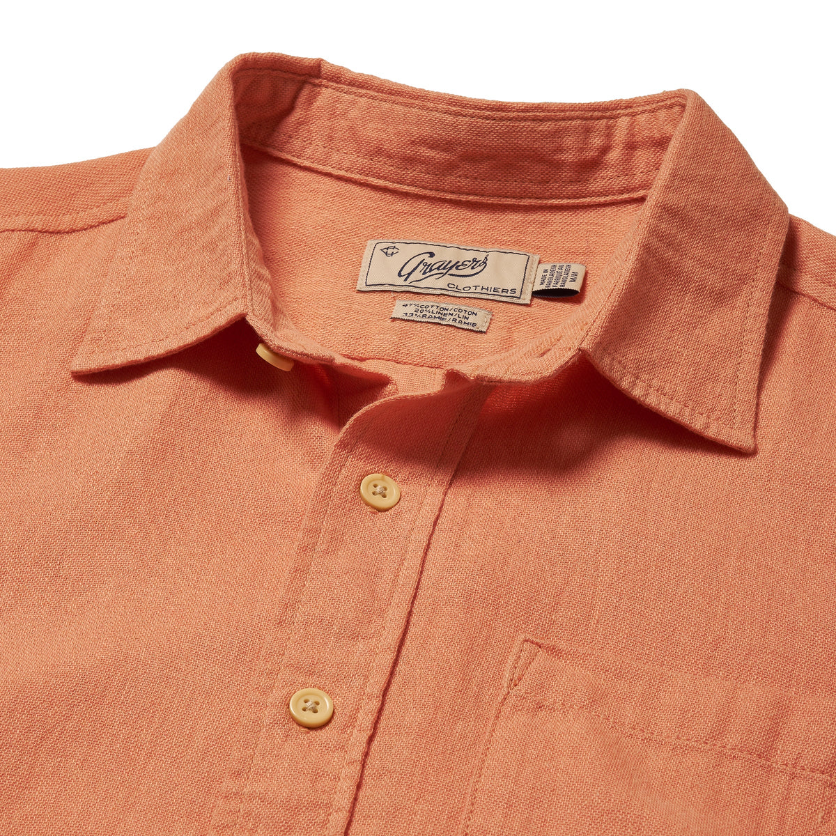 AMALFI TEXTURED HEMP LINEN SS SHIRT - L.E. & Chalk