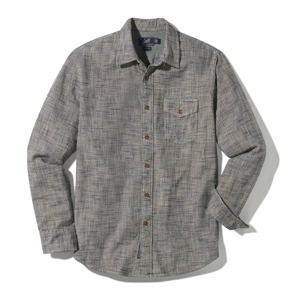 LINEAR SLUB TWILL SHIRT - L.E. & Chalk