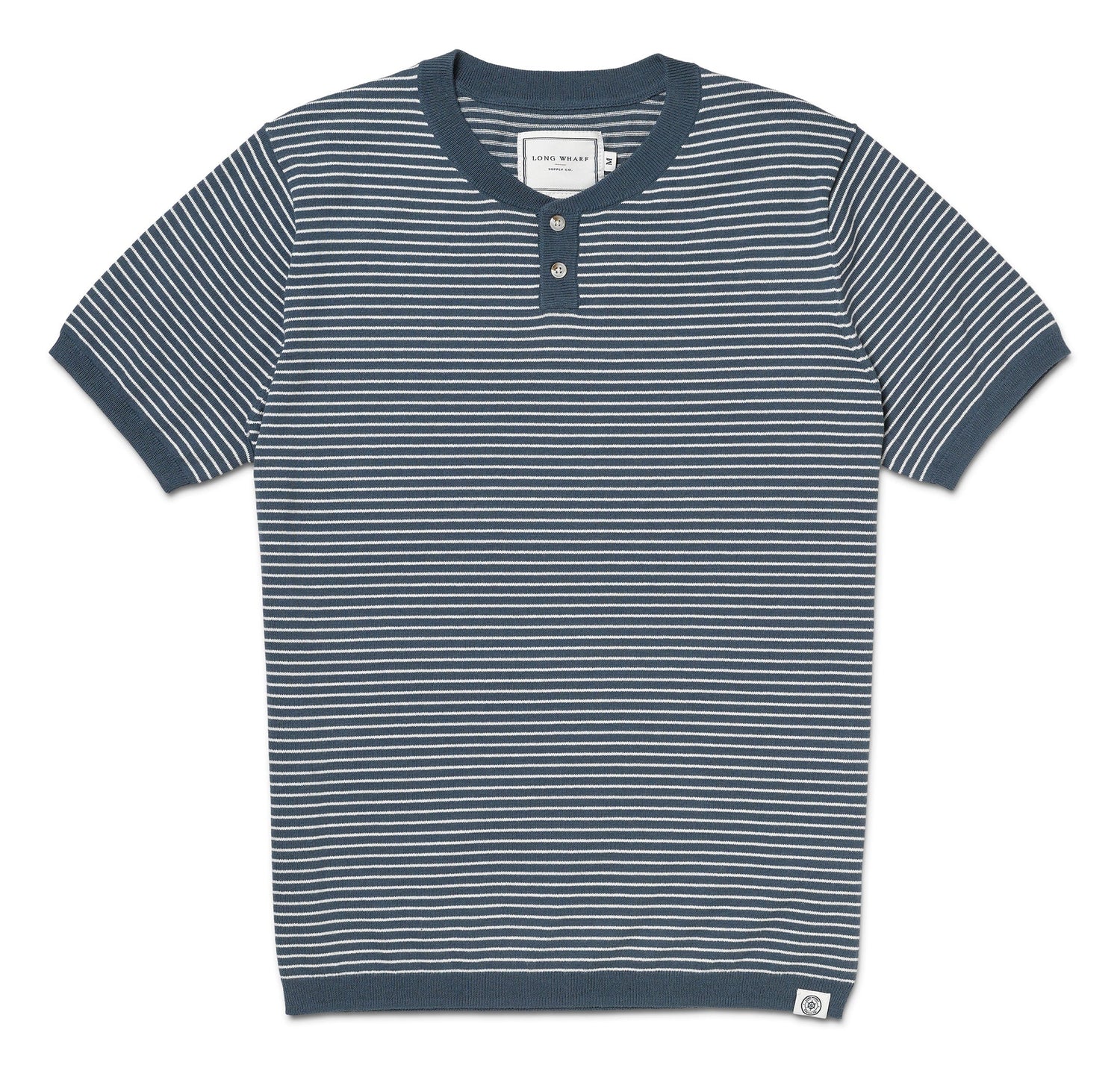 SEAWELL STRIPED KNIT HENLEY TEE