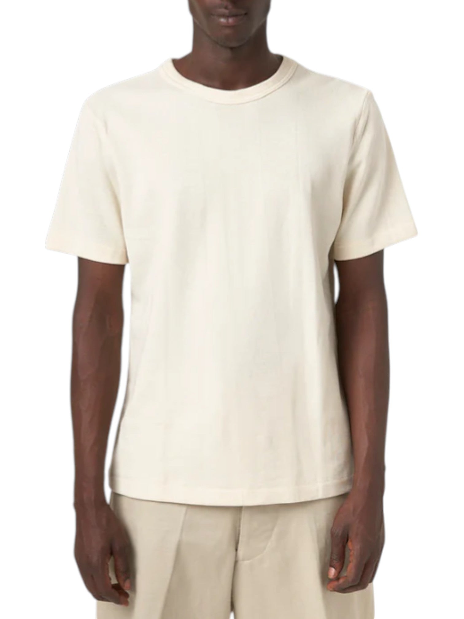 214PK Loopwheeled Relaxed Fit Pikée T-Shirt - L.E. & Chalk