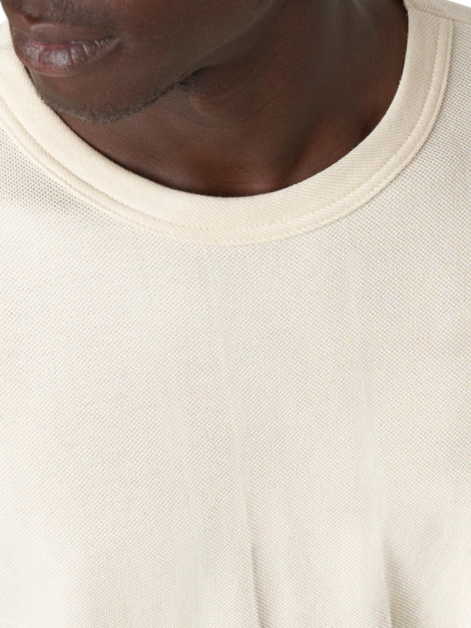 214PK Loopwheeled Relaxed Fit Pikée T-Shirt - L.E. & Chalk