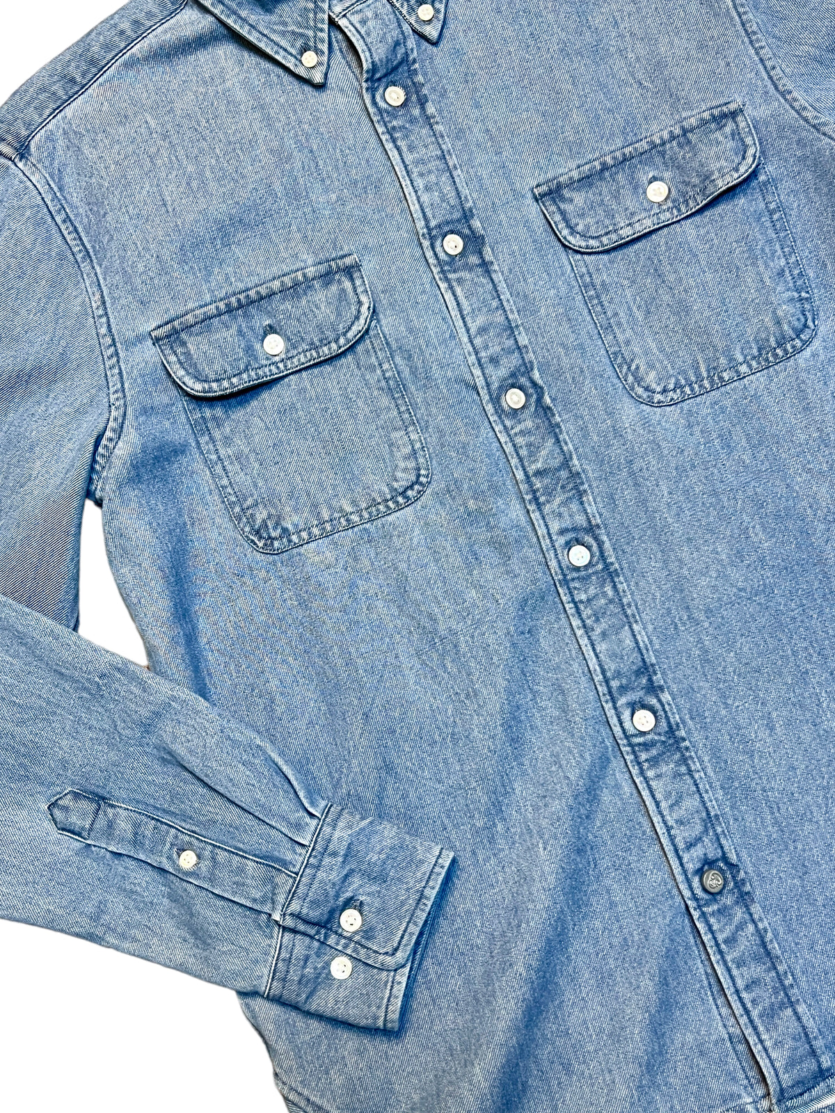 TWIN FLAP POCKET BUTTON DOWN SHIRT - L.E. & Chalk