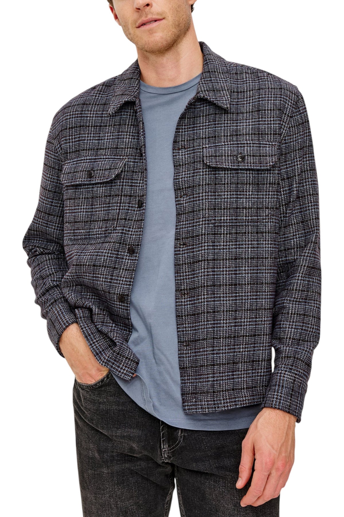 STELLAN SHIRT JACKET - L.E. & Chalk