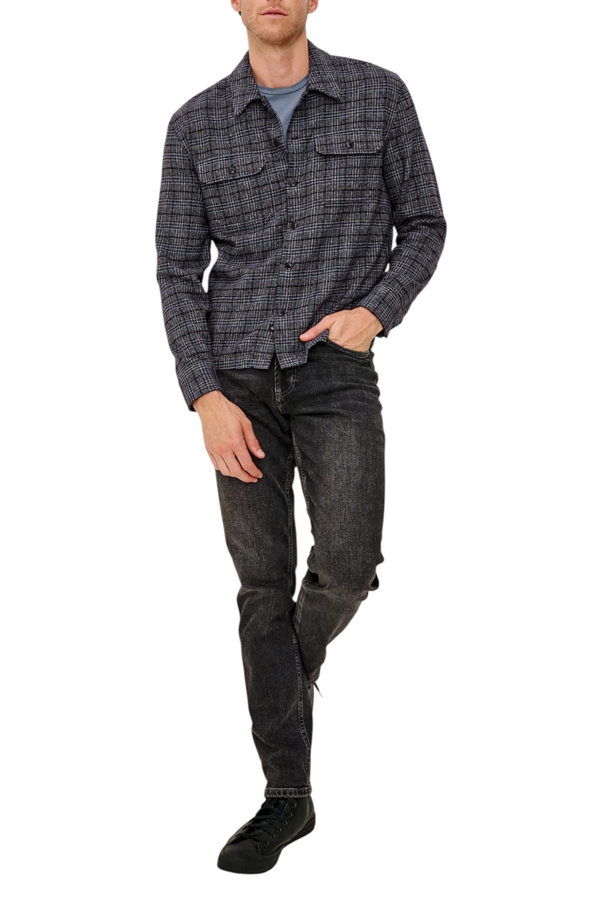 STELLAN SHIRT JACKET - L.E. & Chalk