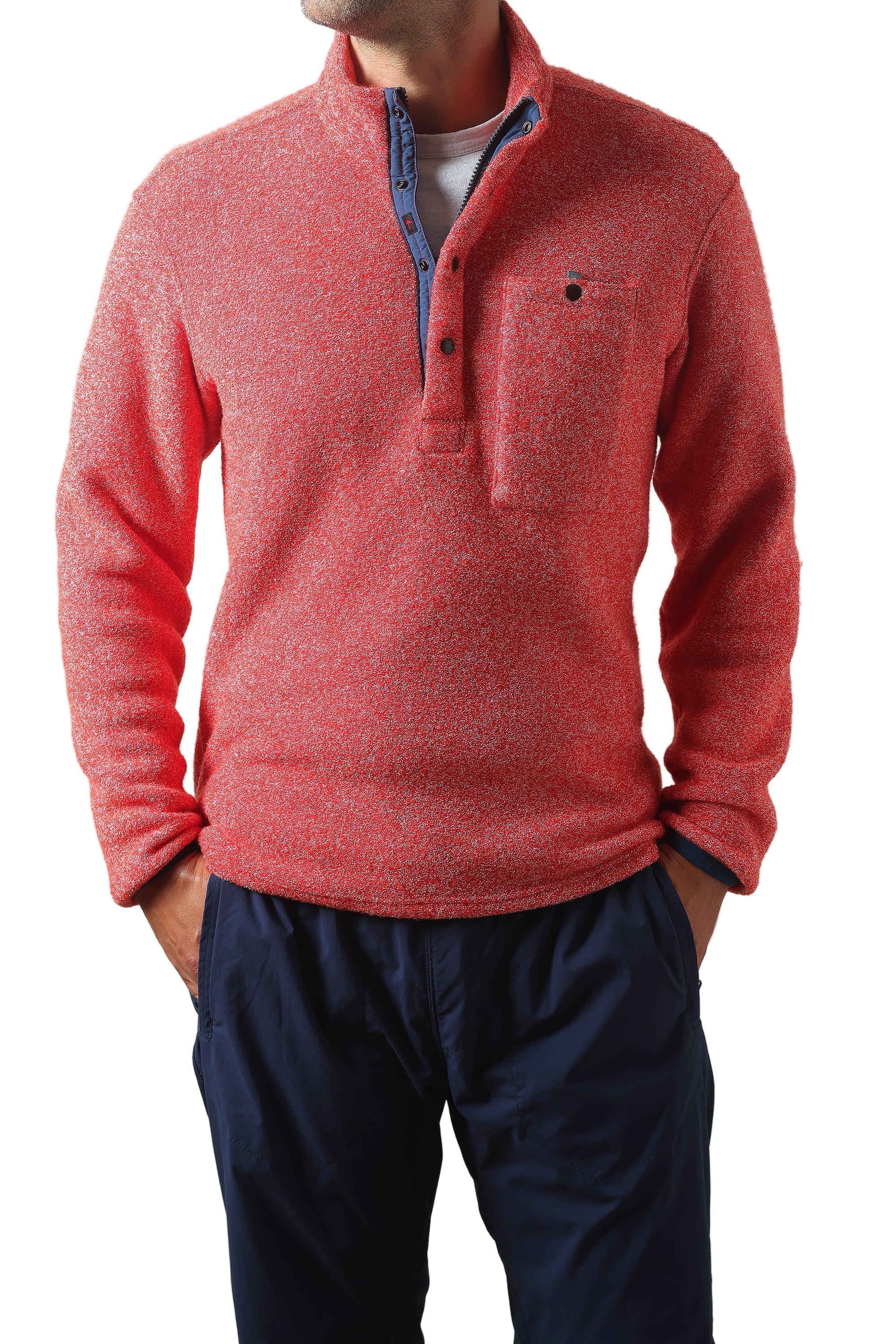 TERRY SNAP-ZIP MOCK