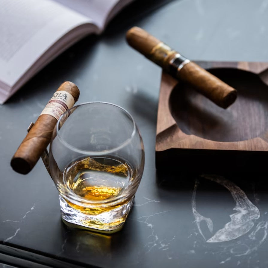 WALNUT CIGAR TRAY - L.E. & Chalk