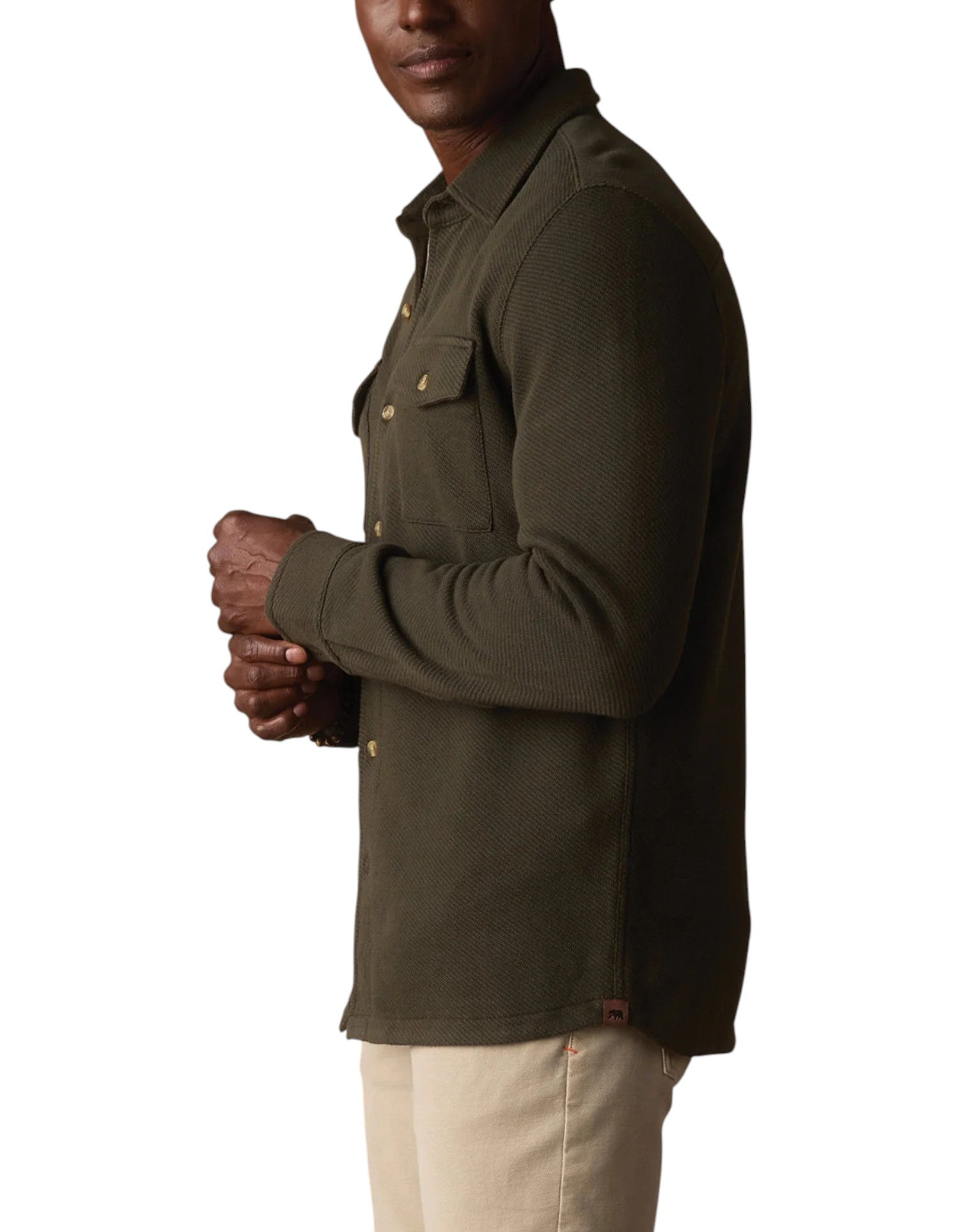 LOOPED TERRY BUTTON UP