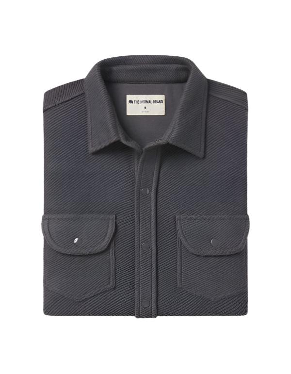 TONY LOOP TERRY BUTTON UP - L.E. & Chalk