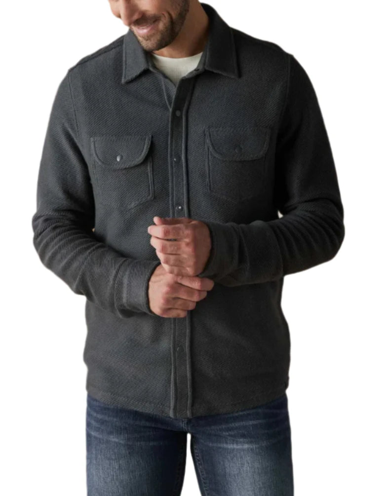 TONY LOOP TERRY BUTTON UP - L.E. & Chalk