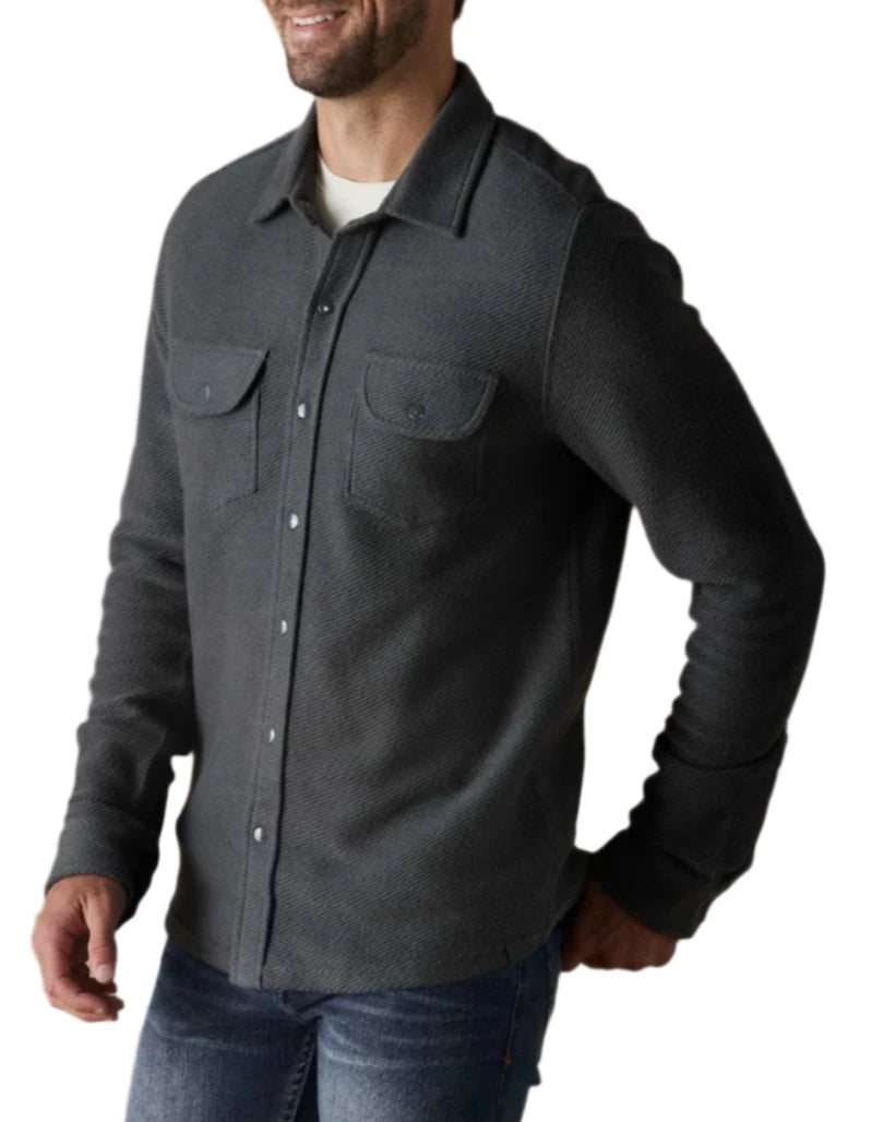 TONY LOOP TERRY BUTTON UP - L.E. & Chalk