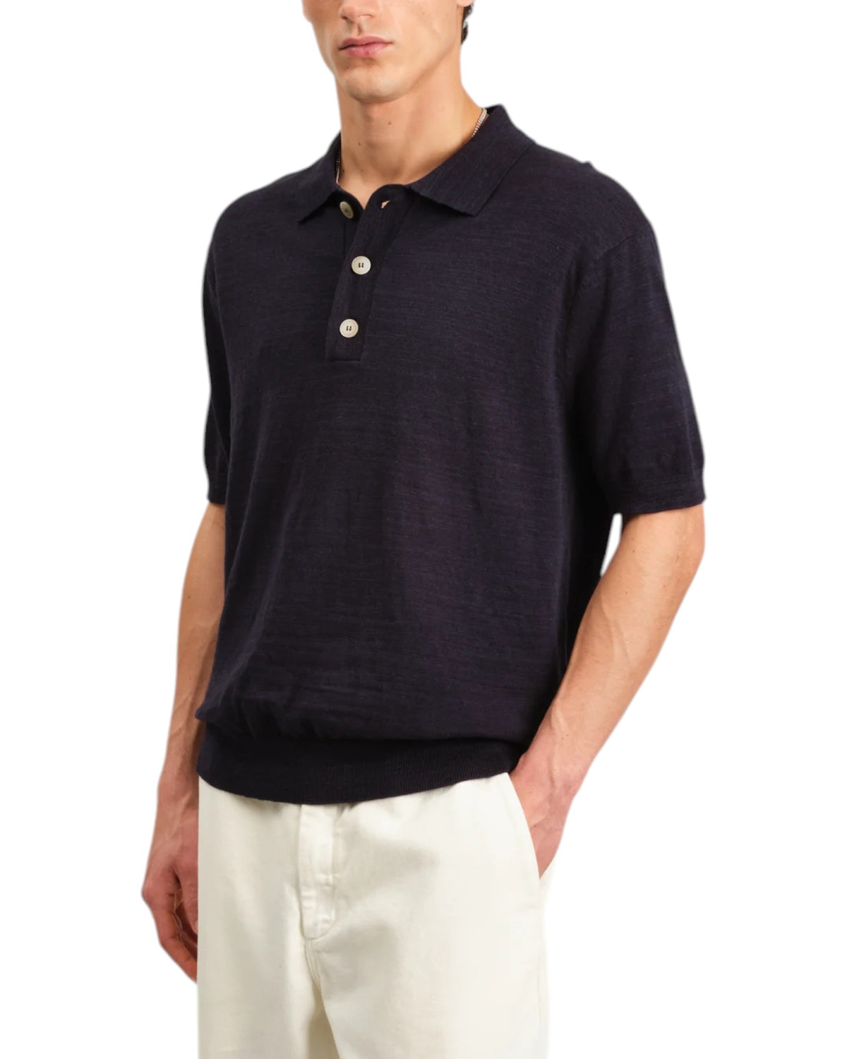 TURIN POLO SLUB COTTON LINEN - L.E. & Chalk