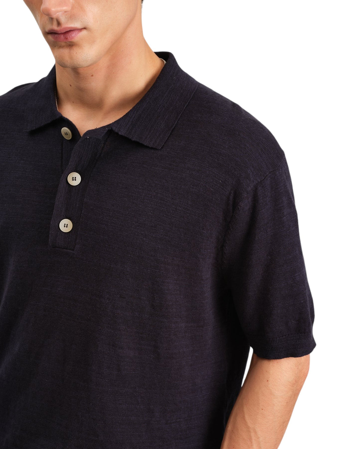 TURIN POLO SLUB COTTON LINEN - L.E. & Chalk