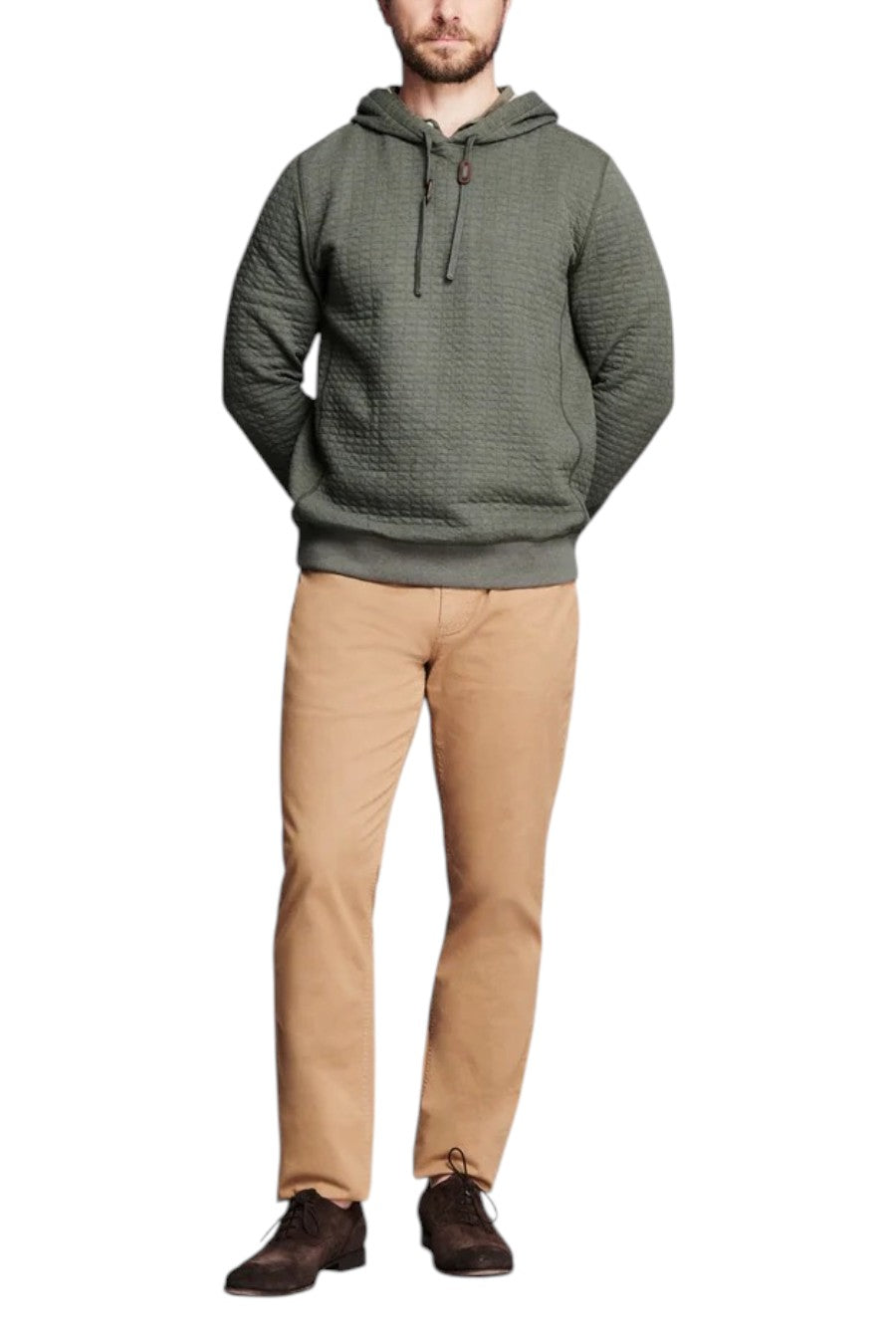 BOX QUILT HOODIE PULLOVER