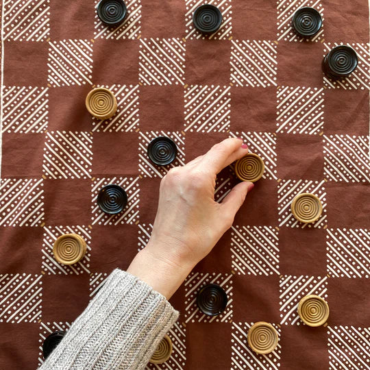 TRAVEL CHECKERS SET - L.E. & Chalk