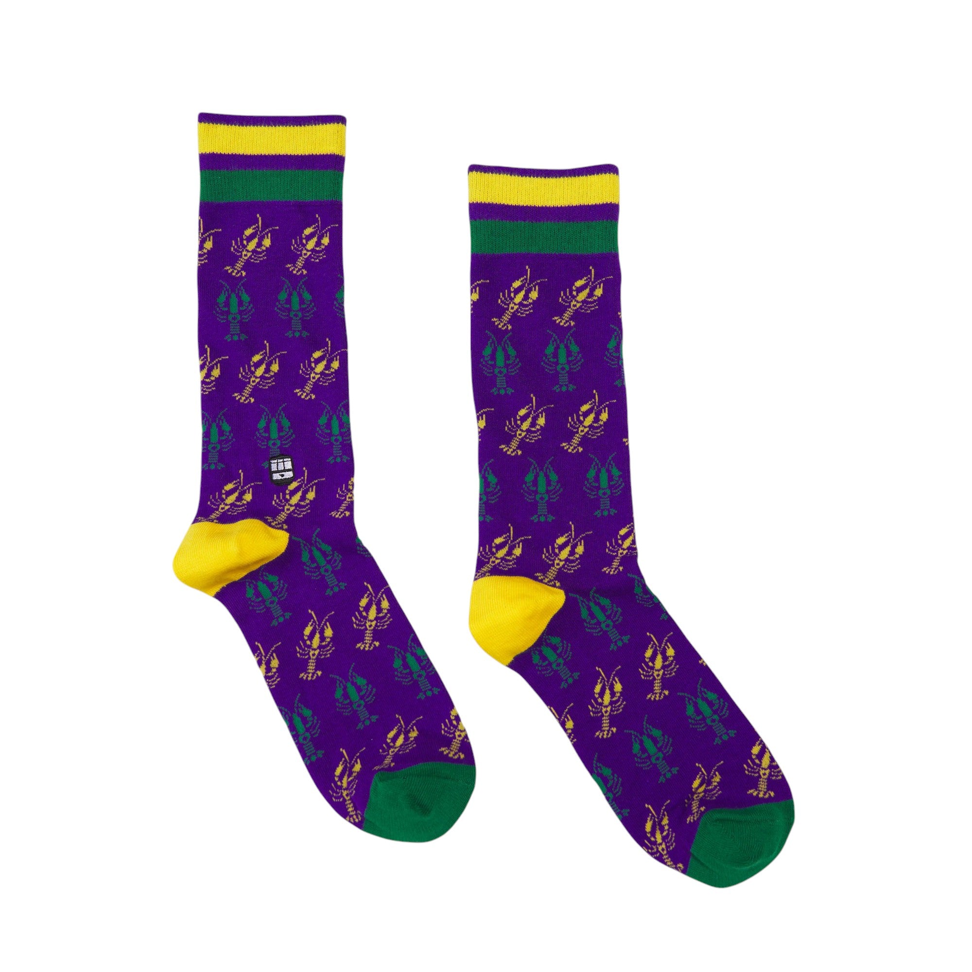 CRAWFISH MARDI GRAS SOCKS