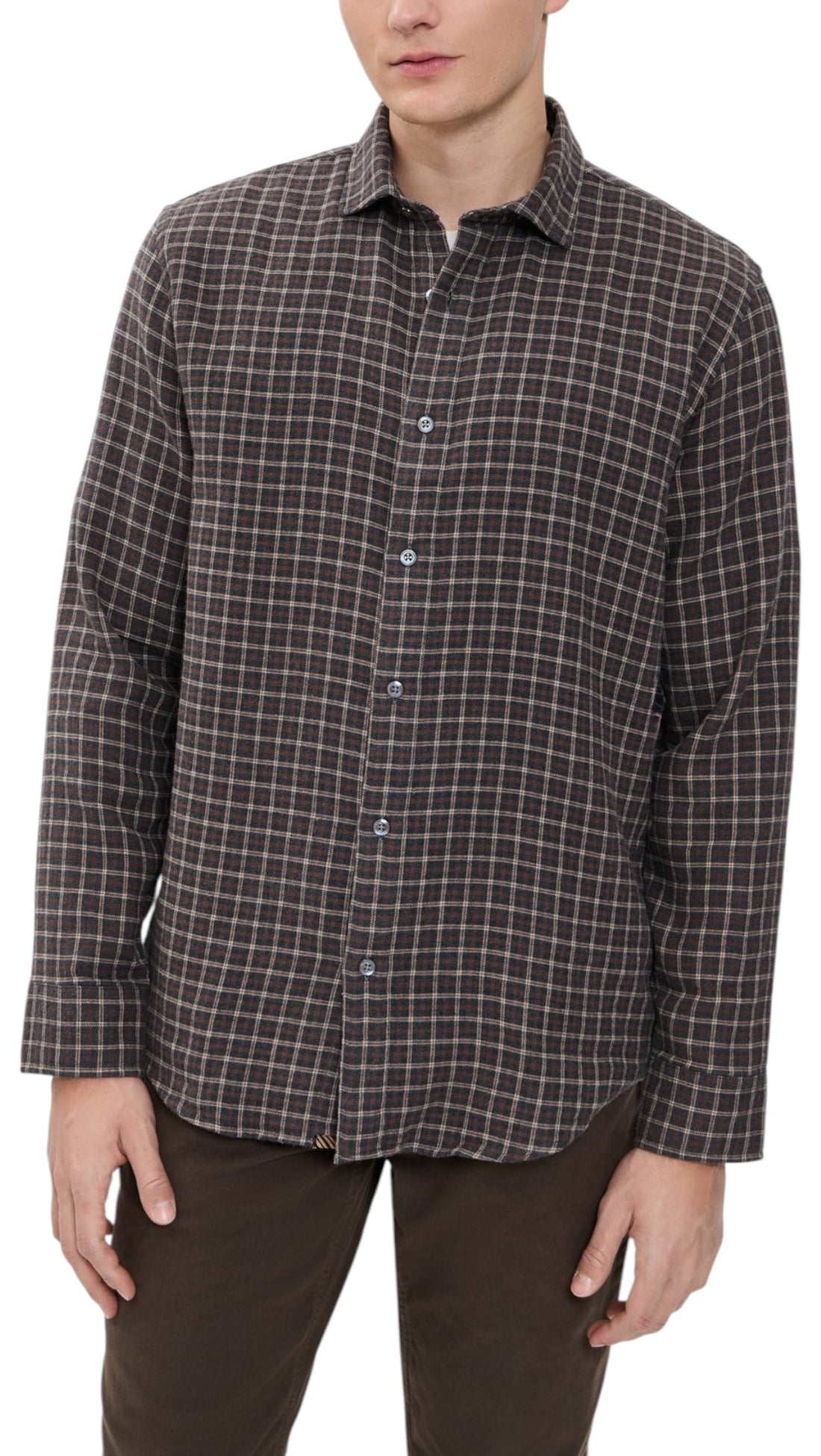 BRUSHED DOUBLE WINDOW PLAID HUTCHESON SPORT SHIRT