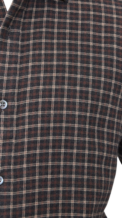 BRUSHED DOUBLE WINDOW PLAID HUTCHESON SPORT SHIRT