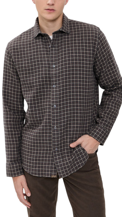 BRUSHED DOUBLE WINDOW PLAID HUTCHESON SPORT SHIRT