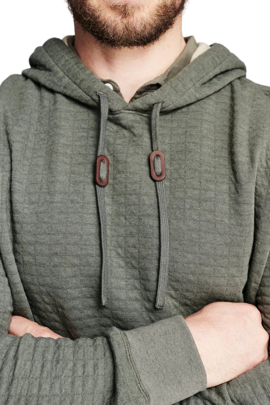 BOX QUILT HOODIE PULLOVER