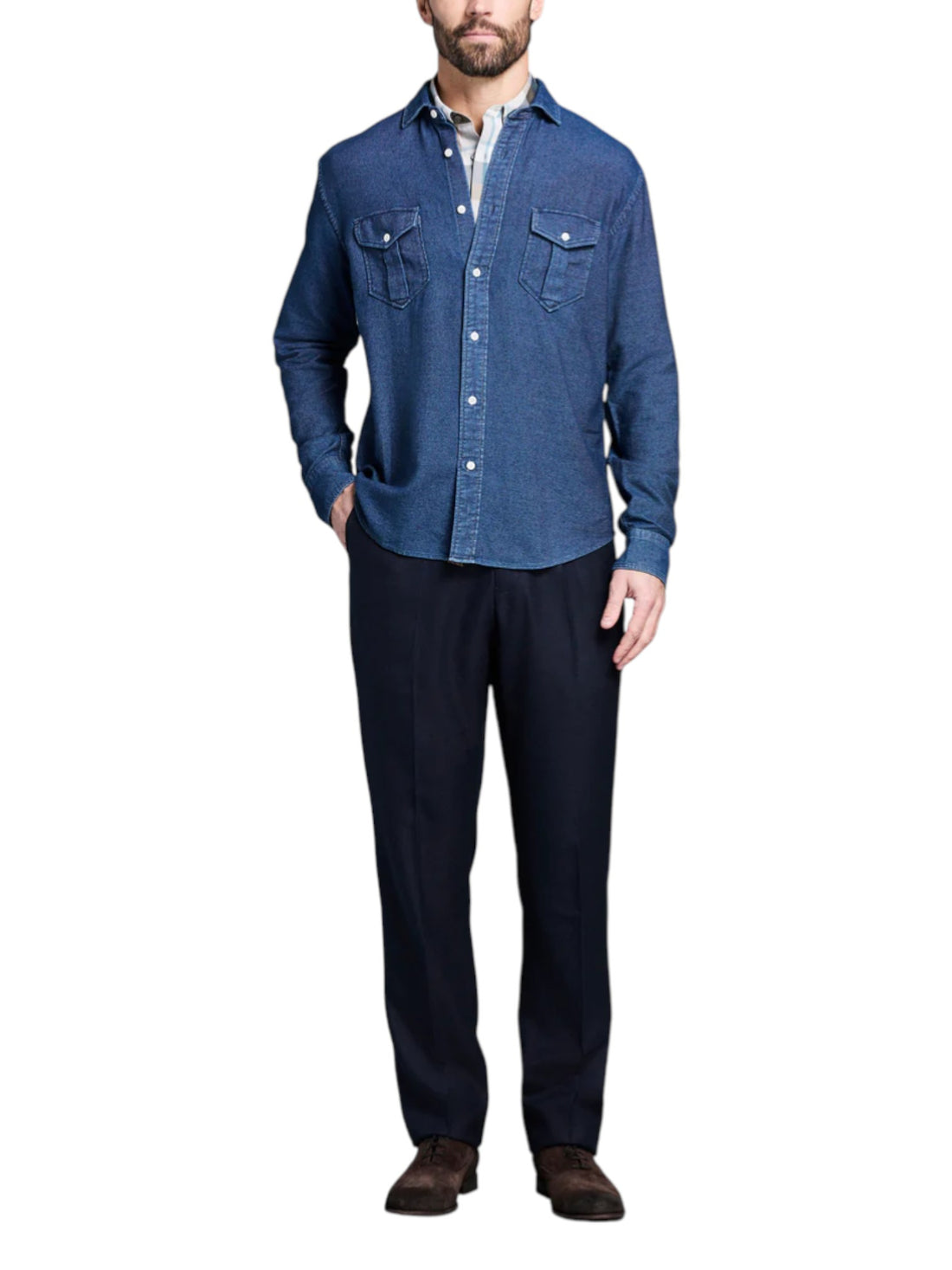 COTTON DOBBY SCOUT SHIRT - L.E. &amp; Chalk