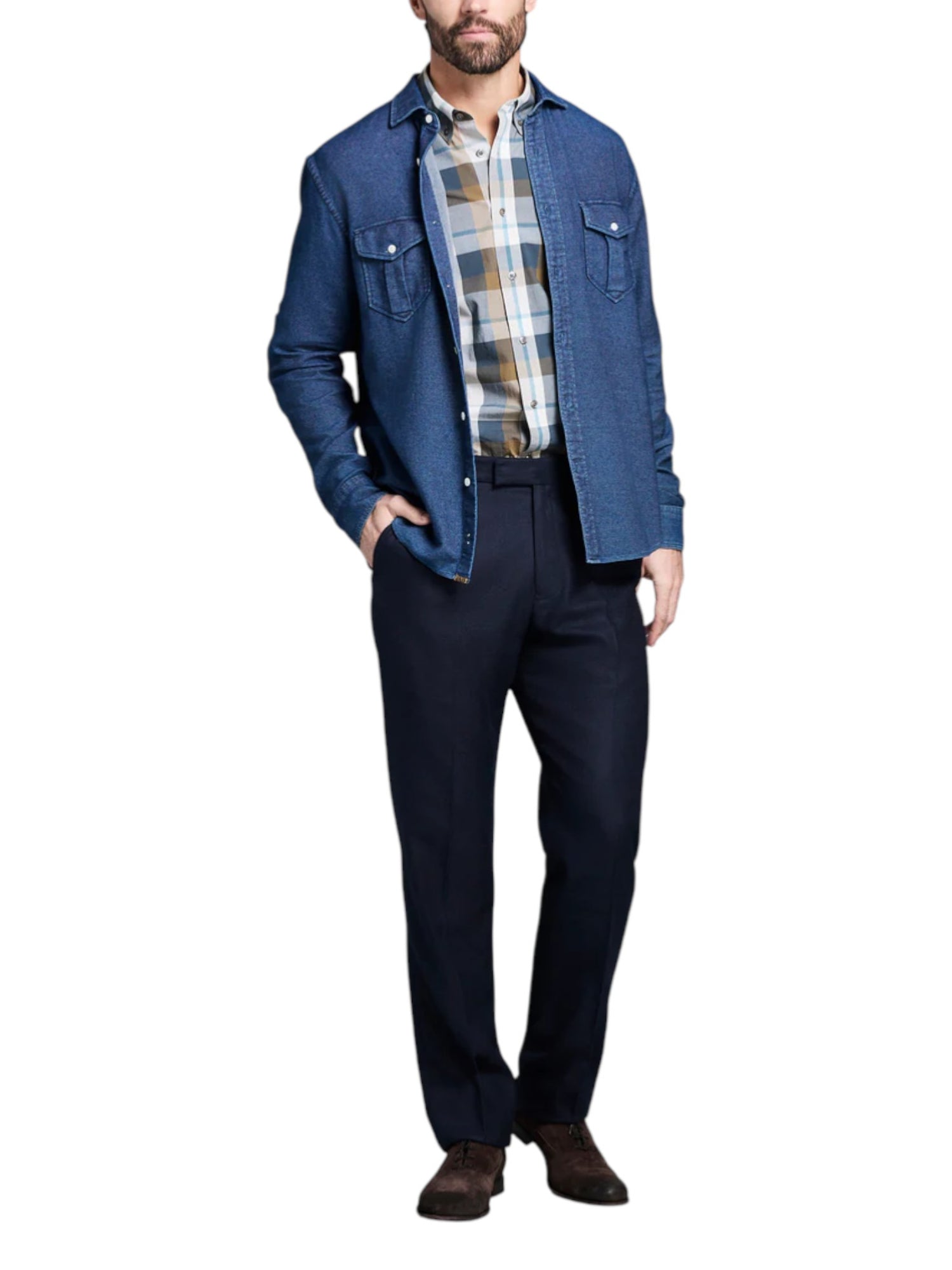 COTTON DOBBY SCOUT SHIRT - L.E. &amp; Chalk