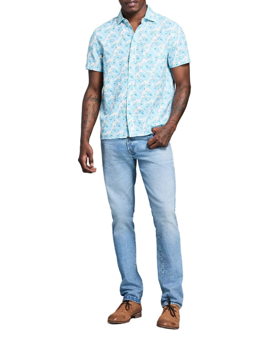SS TEXTURED PAINTED FLORAL TREME SHIRT