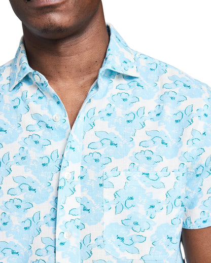 SS TEXTURED PAINTED FLORAL TREME SHIRT