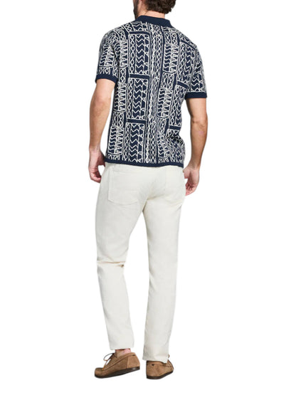 GEO STITCH SWEATER POLO