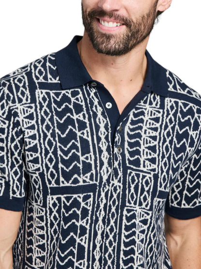 GEO STITCH SWEATER POLO