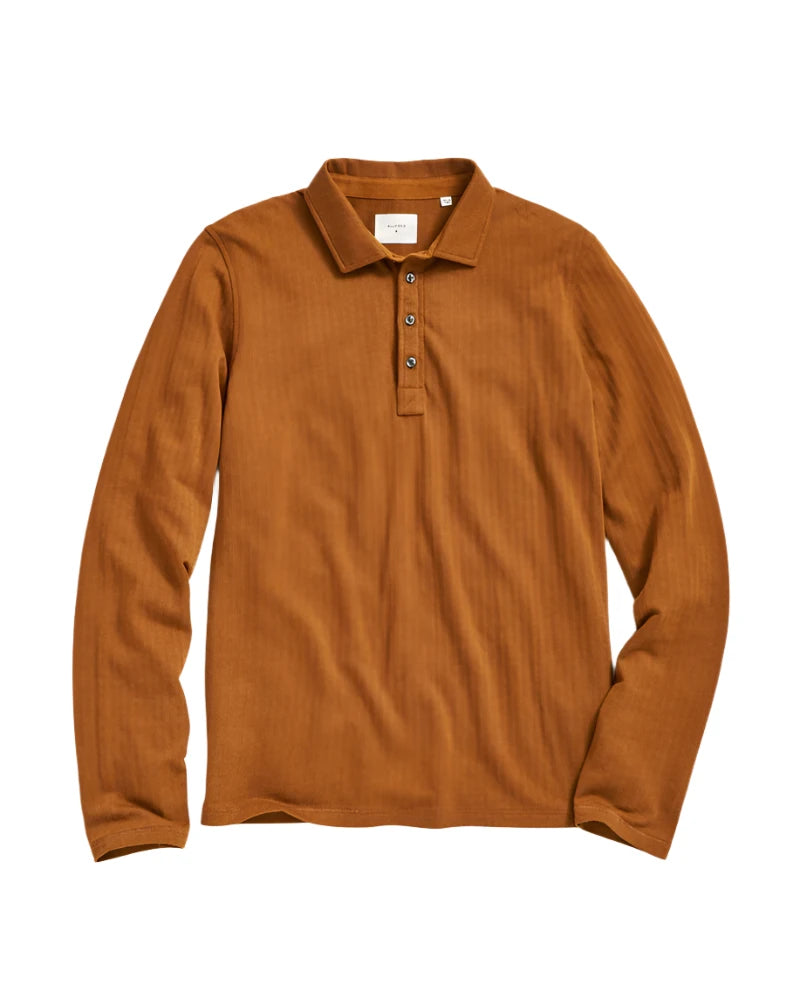 HERRINGBONE POLO LONG SLEEVE