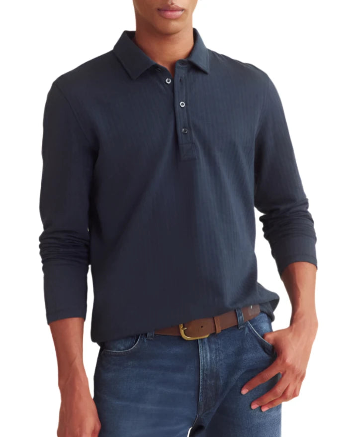 HERRINGBONE POLO LONG SLEEVE