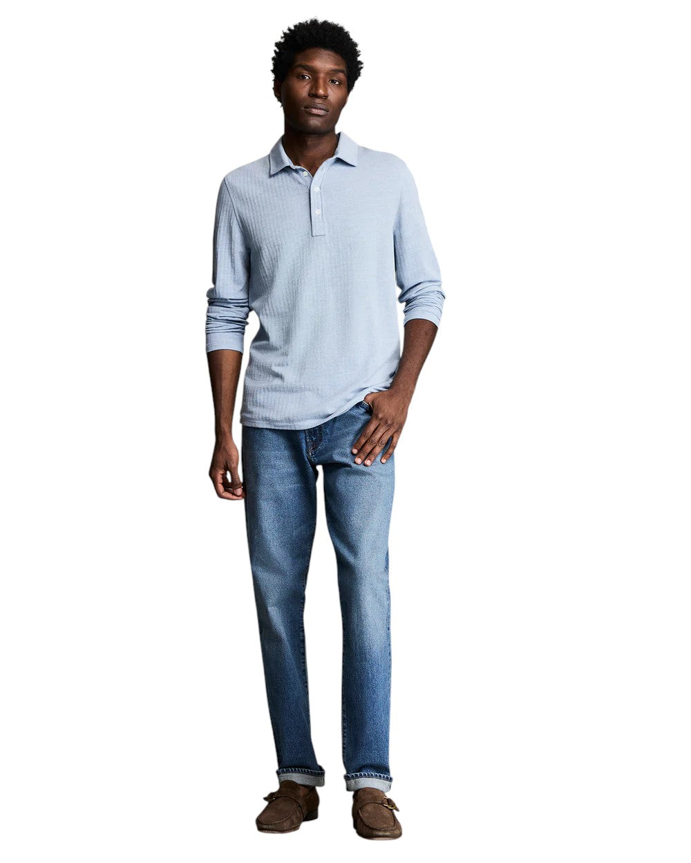 LS HERRINGBONE POLO