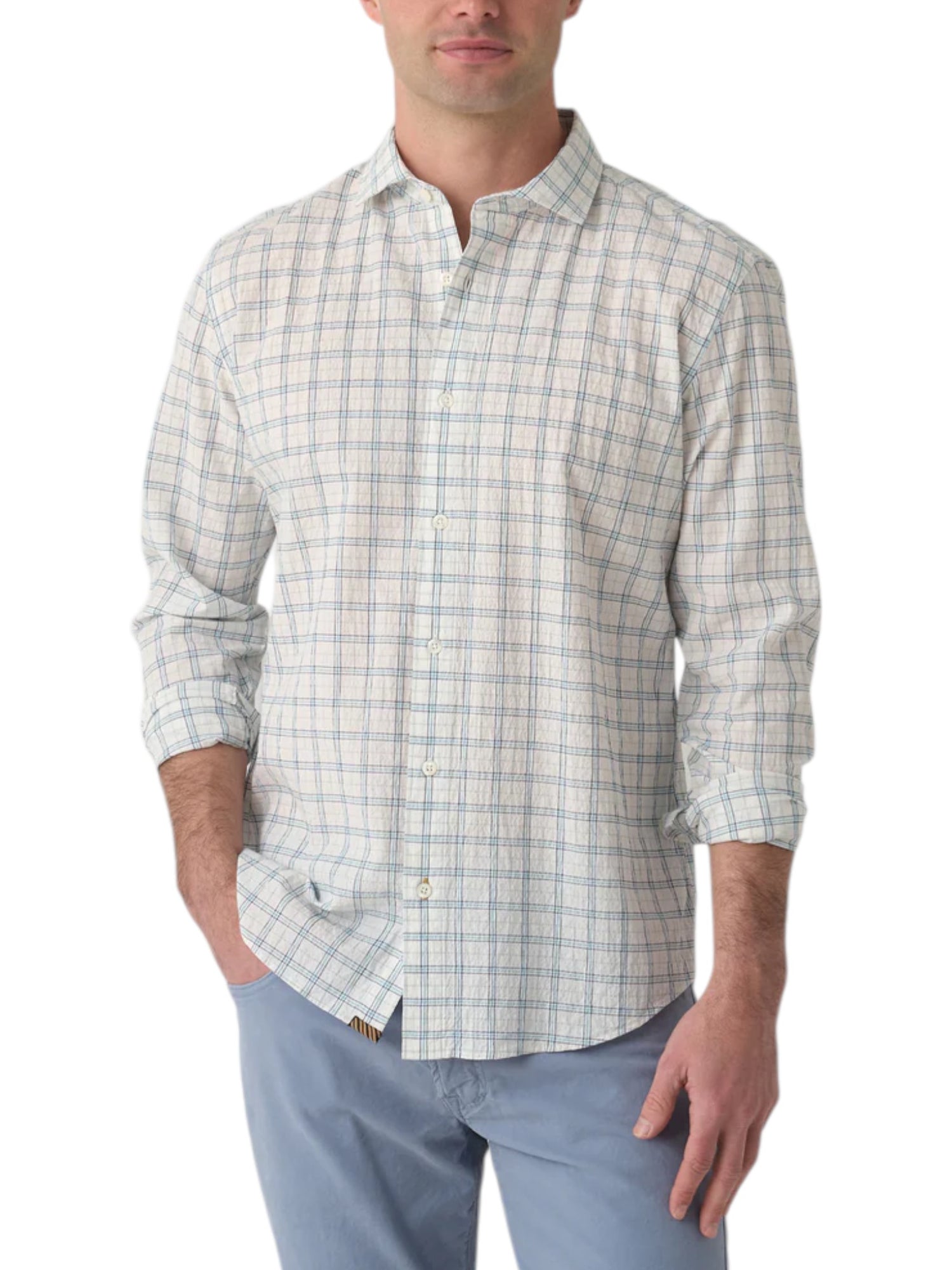 SEERSUCKER PLAID HUTCHESON SPORT SHIRT